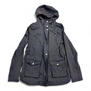 Eden Society Black Hooded Utility Jacket Anorak Size M